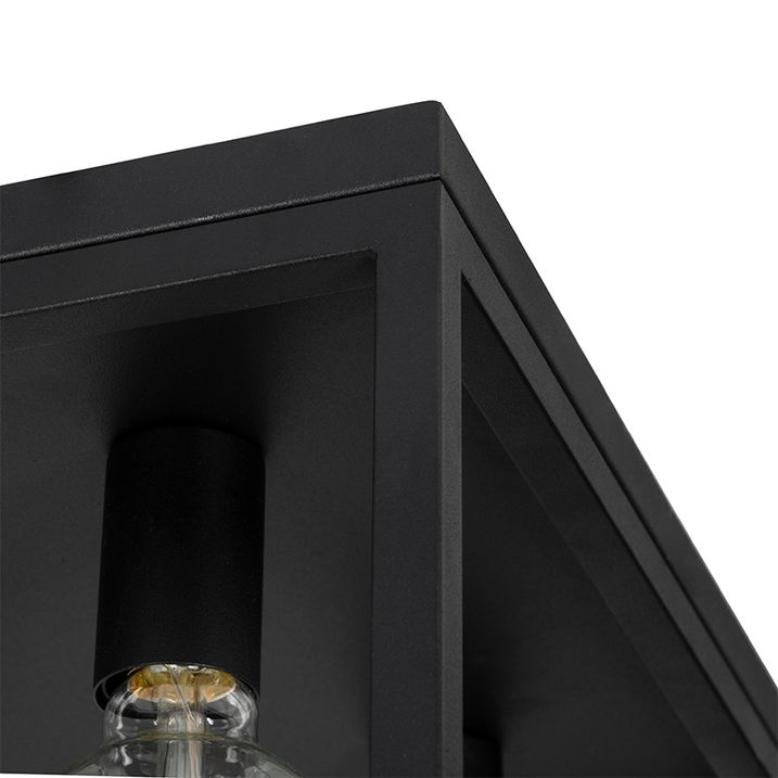 Plafoniera industriale nera 40 cm 4 luci - Cage