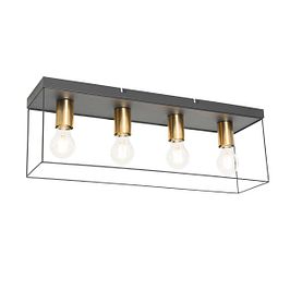 Plafoniera minimalista nera con oro 4 luci - Kodi