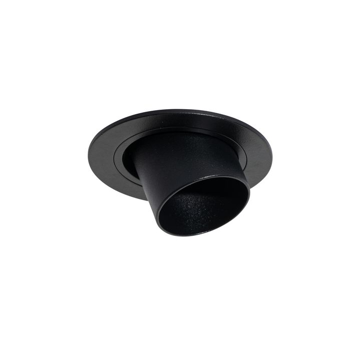 Set van 6 inbouwspots zwart GU10 35mm rond kantelbaar - Installa