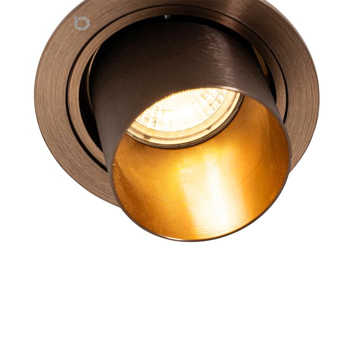 Set van 6 moderne inbouwspots donkerbrons rond kantelbaar - Installa