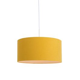 Závěsné svítidlo bílé se žlutým stínítkem 50 cm - Combi 1