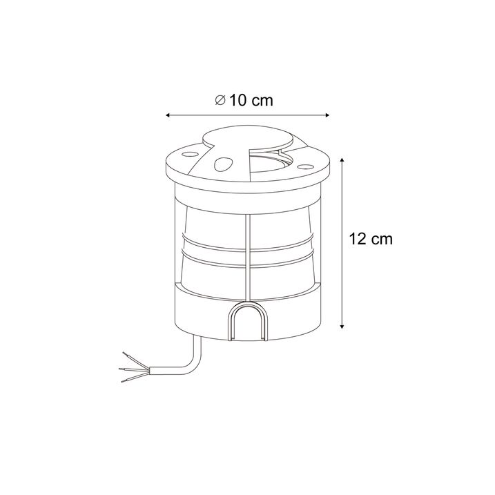 6 modernių įleidžiamų į žemę šviestuvų rinkinys juodas GU10 50 mm 2 šviesų efektas IP65 - Cellar