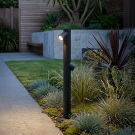 Baliza exterior moderna negra 60cm incl. LED 2 luces IP65 - Peri