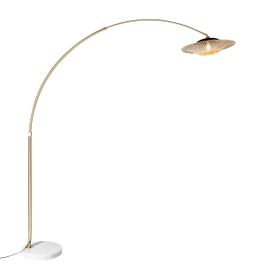 Lámpara de arco moderna blanca con pantalla oriental de bambú 50 cm - XXL Rina