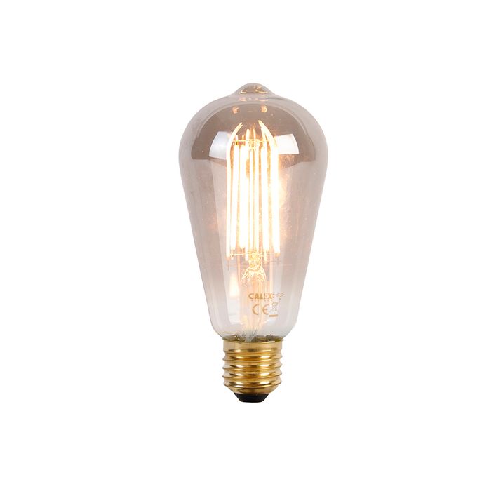Set van 2 smart E27 LED lampen ST64 smoke 7W 400 lm 1800K