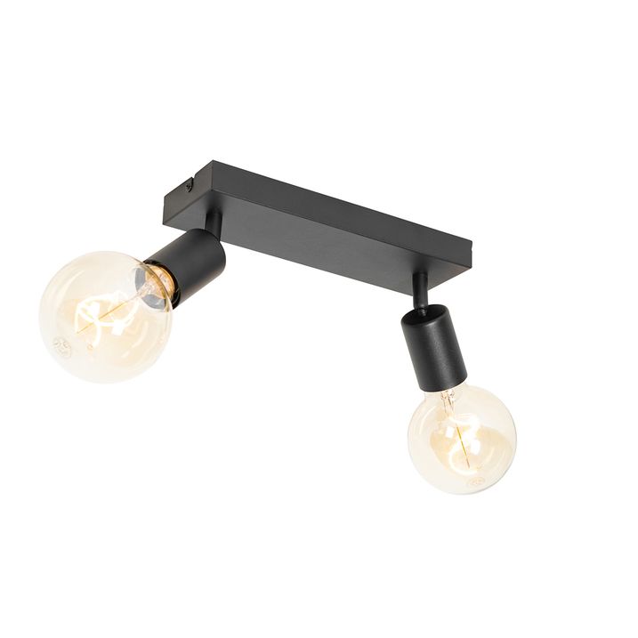 Faretto moderno nero rettangolare 2 luci - Facil