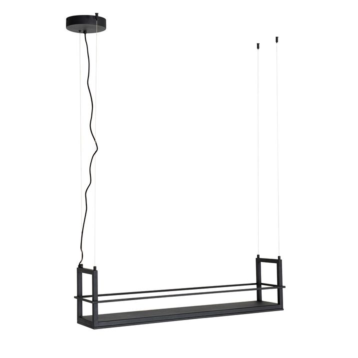 Hänglampa svart med hyllplan inkl LED 3-stegs dimbar - Cage Rack