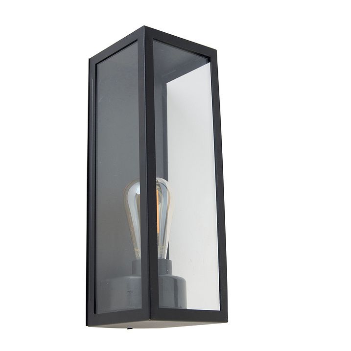 Applique da esterno smart nera con vetro incl. WiFi ST64 - Rotterdam Long