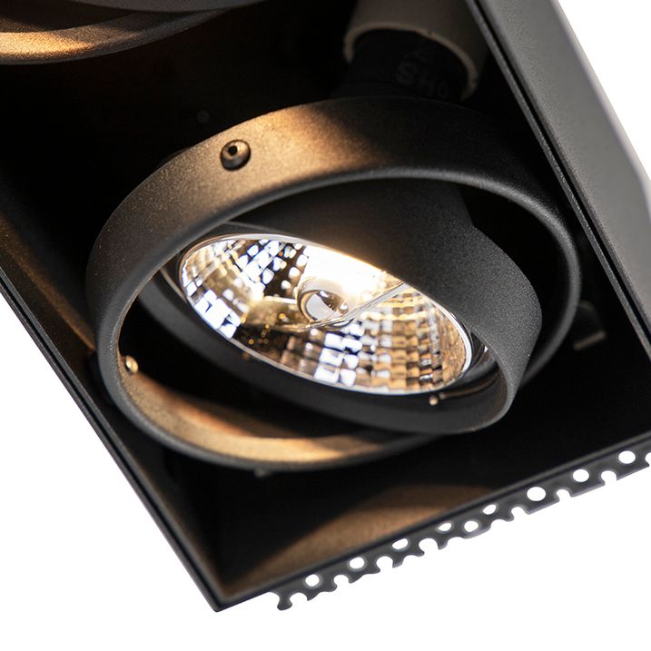 Pametni ugradni reflektor crni bez okvira 2-svetla uklj. 2 Wifi GU10 70mm - Oneon