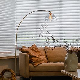 Lámpara de arco moderna latón con cristal transparente - Arc