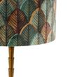 Tafellamp-brons-met-velours-lampenkap-blad-dessin-met-gouden-binnenkant---Pisos