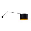 Applique-nera-con-paralume-in-velluto-nero-35-cm-regolabile---Blitz