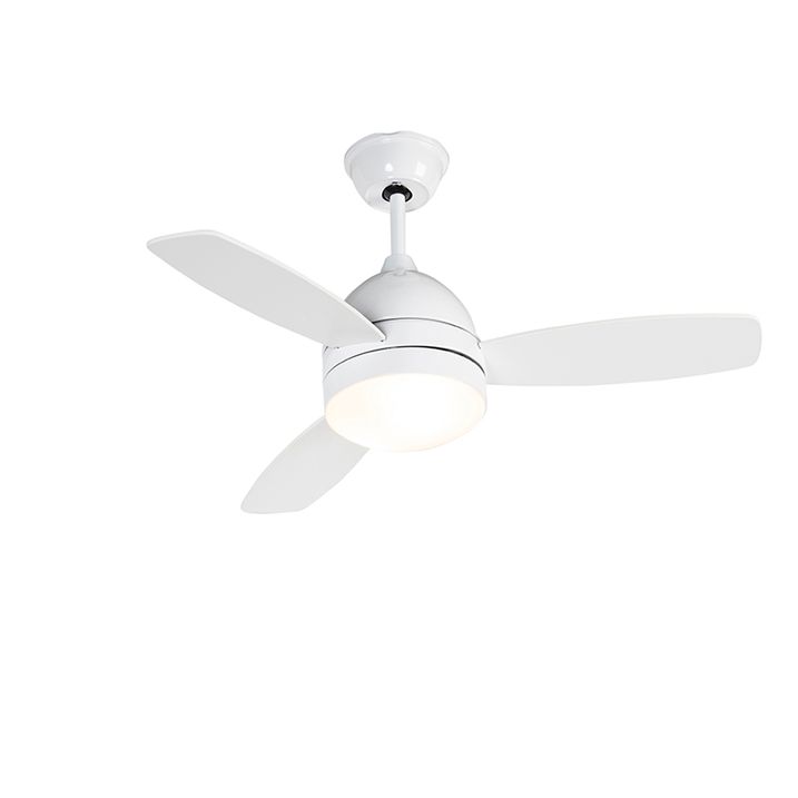 Ventilador de teto branco com impressão de madeira 96cm com controle remoto - Rotar