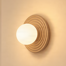 Retro Wall Lamp Taupe with Opal Round 20cm IP44 - Lila