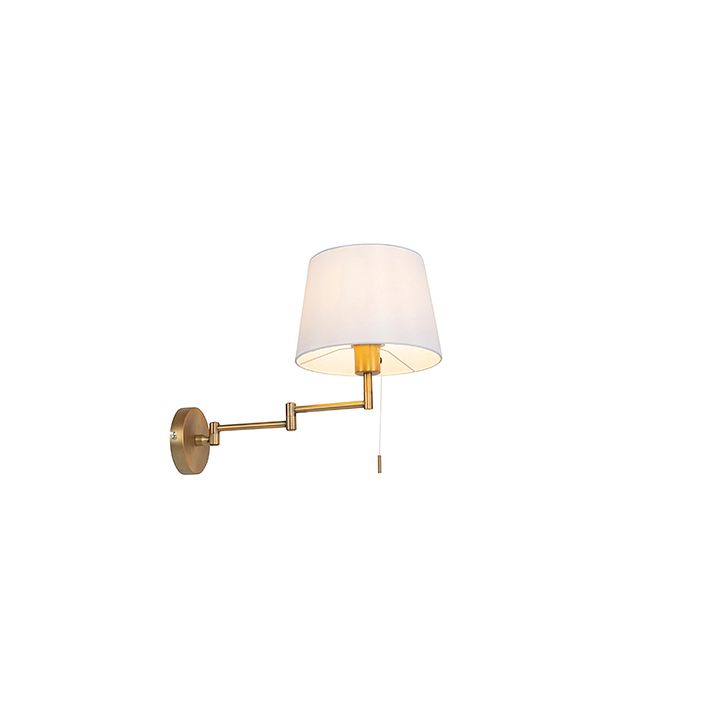 Aplique de pared bronce con capota blanca y brazo regulable - Ladas Deluxe