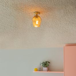 Art Deco laelamp messingist suitsuklaasiga - Karce