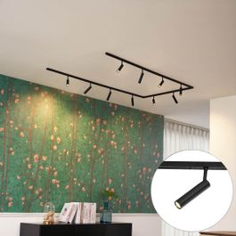 Modern railsysteem met 10 spots zwart 1-fase - Slimline Uzzy
