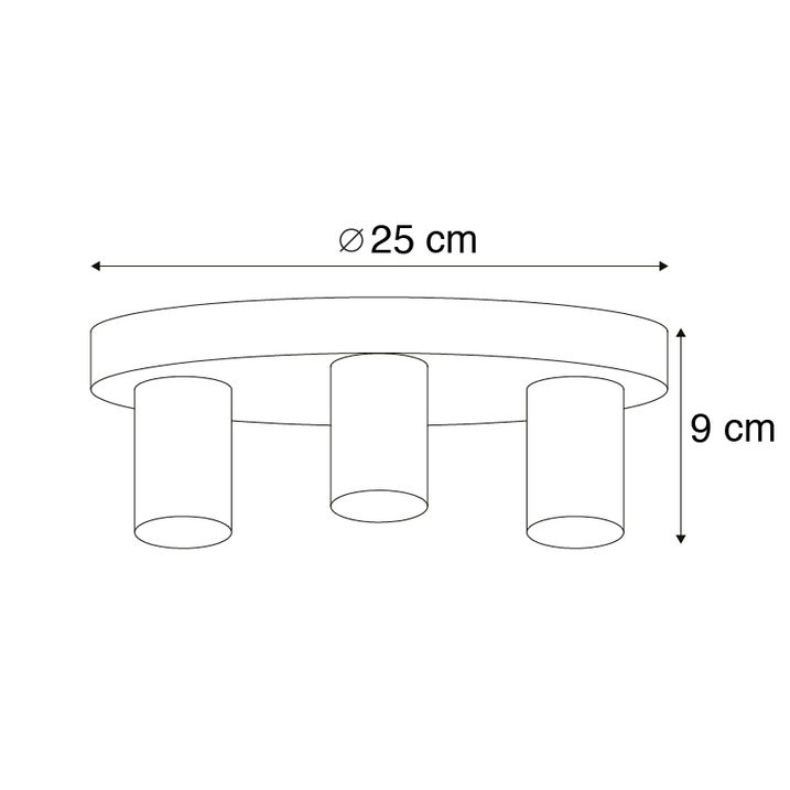 Plafoniera moderna neagra rotunda - Facil 3