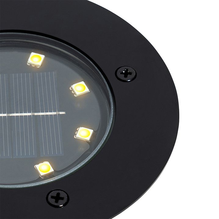 Moderne jordspot sort inkl. LED IP65 solcelledrevet - Terry