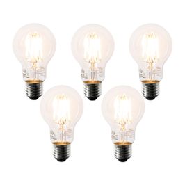 Lot de 5 ampoules LED E27 A60 transparentes 6W 630lm 2200K