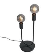 Lampă-de-masă-Art-Deco-neagră-cu-2-lumini---Tuning