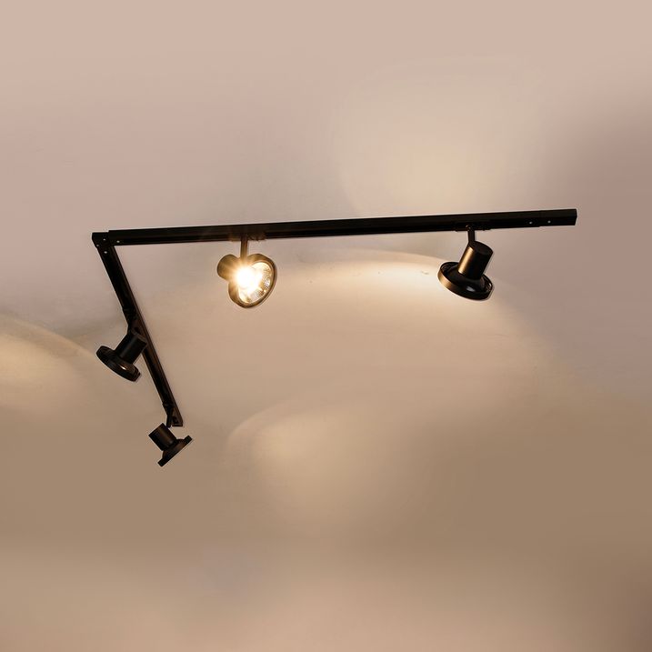 Modern railsysteem met 4 zwarte spots 1-fase 200 cm - Iconic Jeany