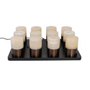 Set-mit-12-Tischleuchten-Dunkelbronze-RGBW-wiederaufladbar-inkl.-Ladestation---Alessia