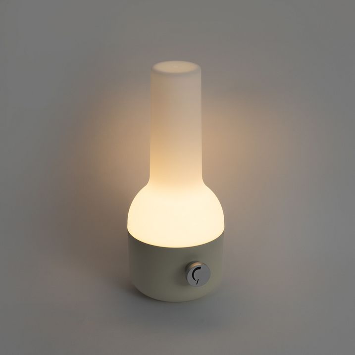 Lámpara de mesa de exterior beige con blanco con LED recargable IP44 - Haard