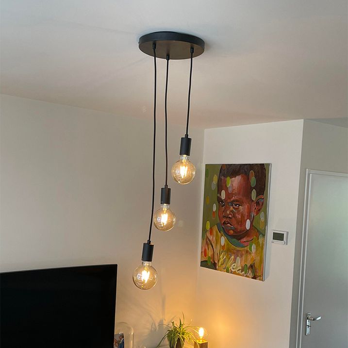 Industriāla piekaramā lampa melna 3 gaismas - Facil