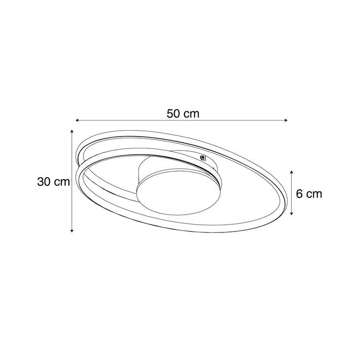 Plafonnier design en bois avec LED à intensité variable en 3 étapes - Rowan