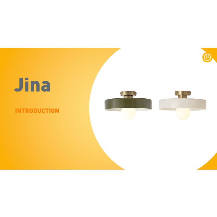 Lámpara de techo retro bronce con cristal beige - Jina