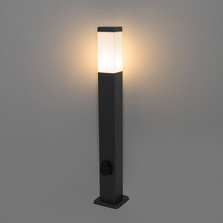 Soketli 80 cm koyu gri dış mekan lambası IP44 - Malios