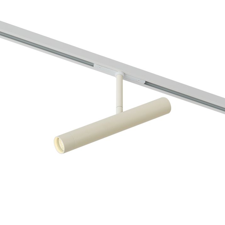 Spot modern bej cu alb pentru sistem de iluminat pe șină monofazat - Slimline Avery