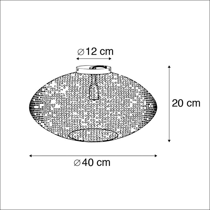 Smart plafondlamp zwart met goud 40 cm incl. Wifi G95 - Radiance