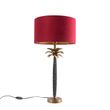 Stolní-lampa-Art-Deco-bronzová-s-červeným-sametovým-stínítkem-35-cm---Areka