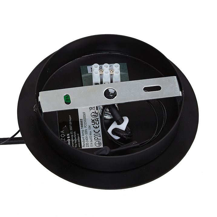 Lampa suspendată inteligentă neagră cu sticlă fumurie rotundă cu 6 lumini, inclusiv WiFi C35 - Mochan