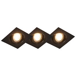 3'lü Set Gömme Spot Lambası Siyah LED Dahil 3 Kademeli Kısma - Miu