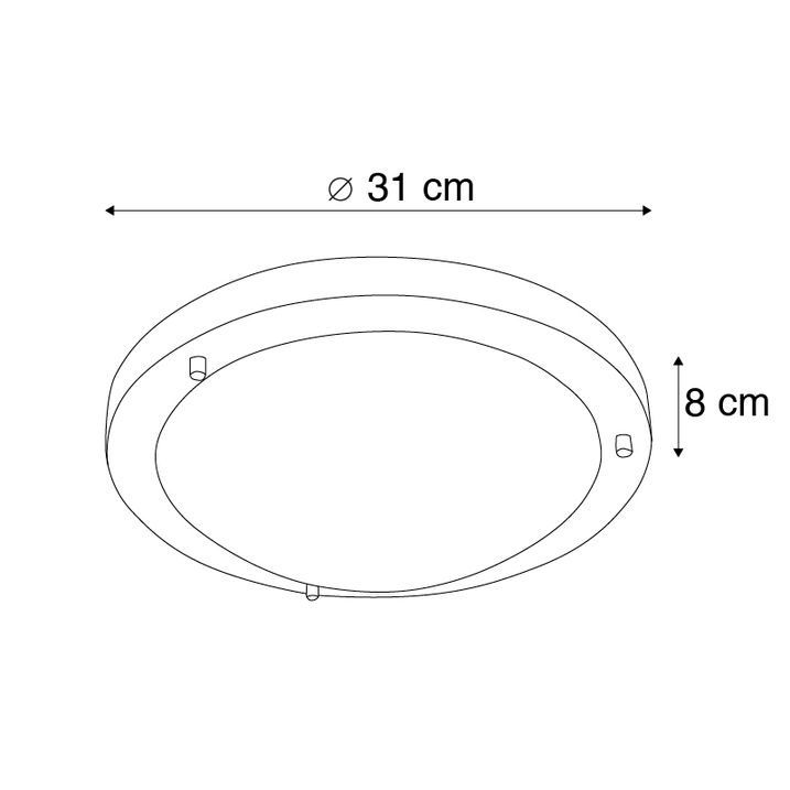 Chytré stropní svítidlo ocel 31 cm vč. WiFi A60 IP44 - Yuma