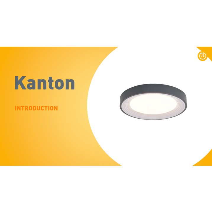 Nowoczesna lampa sufitowa szara z białym wykończeniem 38 cm z LED z funkcją ściemniania RGB - Kanton