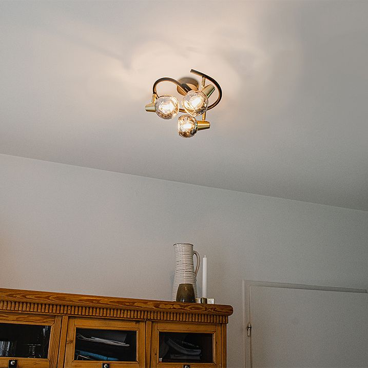 Plafoniera Art Déco vetro fumé nero 3 luci - VIDRO