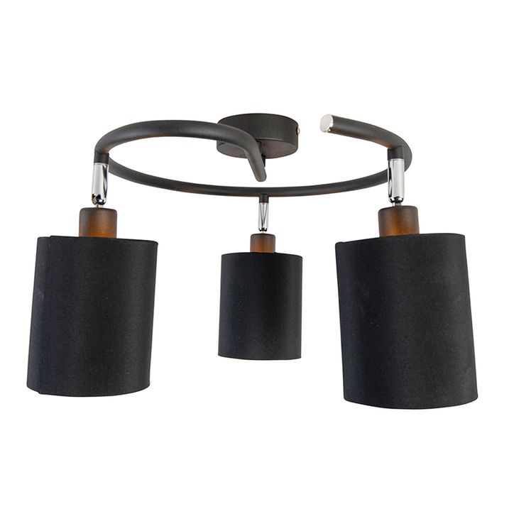 Plafonnier moderne noir 3 lumières - Lofty