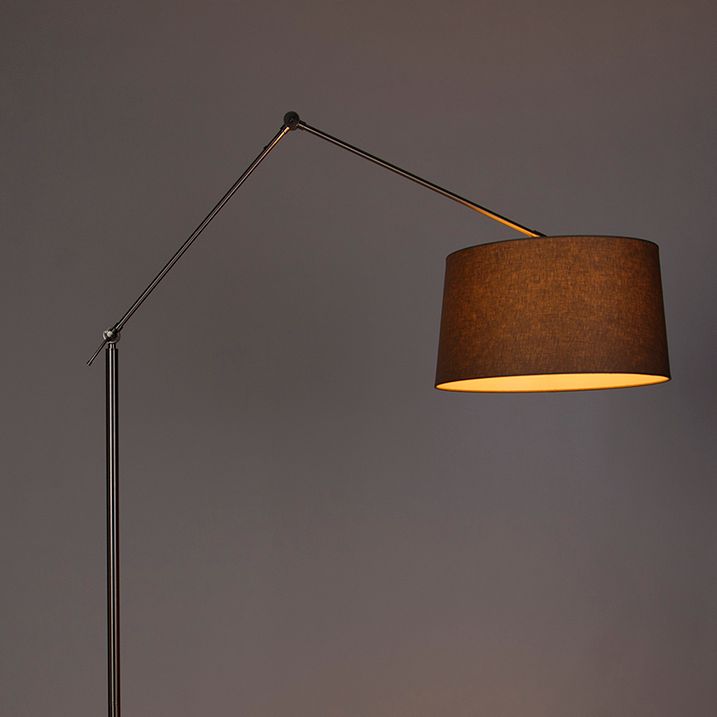 Moderna podna lampa čelična sa sjenilom taupe 45 cm - Urednik