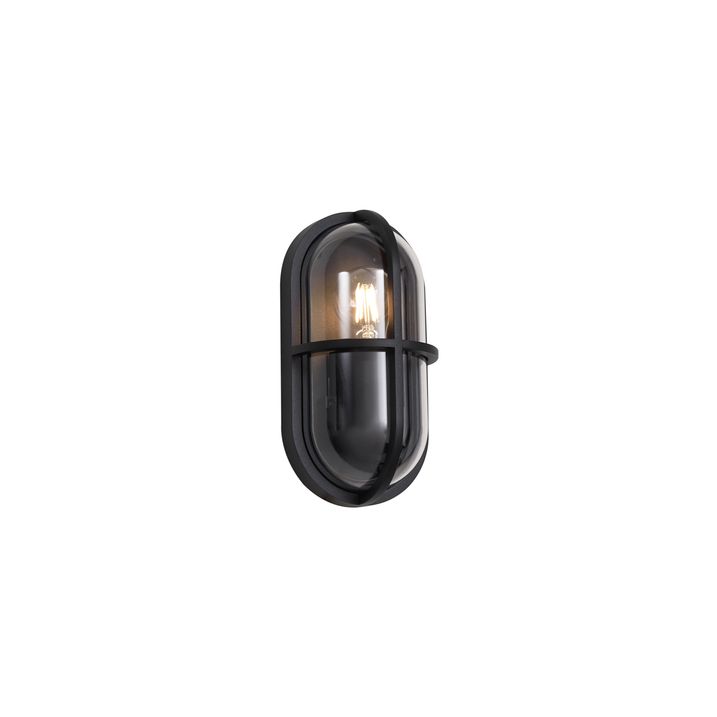 Vanjska zidna lampa crna ovalna IP65 - Target