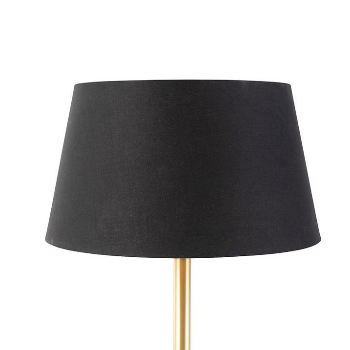 Siyah abajurlu klasik pirinç masa lambası 32 cm - Simplo