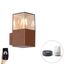 Lampada-da-parete-per-esterni-intelligente-marrone-ruggine-IP44-con-WiFi-P45---Denmark
