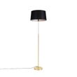 Gulvlampe-gull/messing-med-svart-linjskjerm-45-cm---Parte