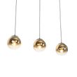 Art-Deco-Hängeleuchte-schwarz-mit-goldfarbenem-Glas-länglich-3-flammig---Pallon