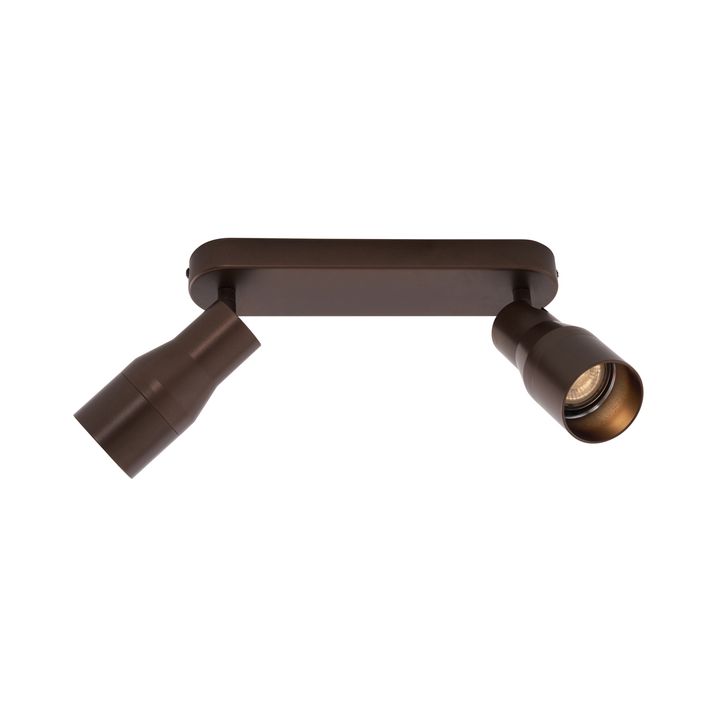 Spot encastré rond bronze foncé GU10 50 mm 2 lumières - Stanley