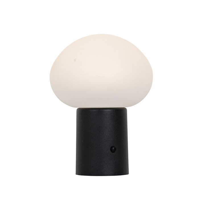 Set van 2 tafellampen mushroom zwart incl. LED oplaadbaar - Louise