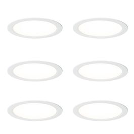 Set de 6 spoturi încastrate albe 14,5 cm Incl. LED reglabil în Kelvin cu comutator DIP - Stephanie
